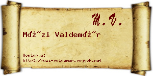 Mázi Valdemár névjegykártya